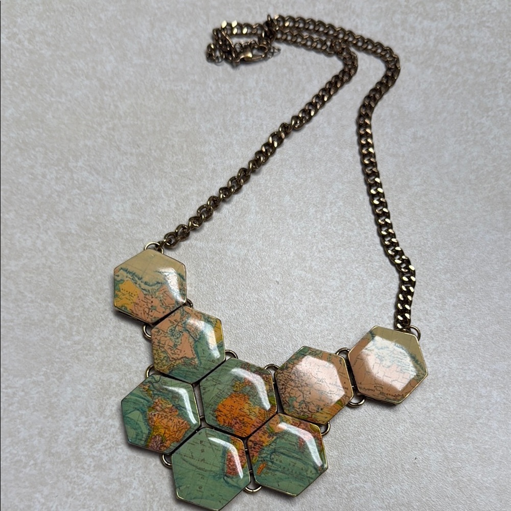 World map necklace